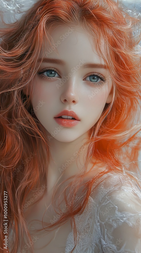 Stunning Portrait of a Woman with Red Hair Stunning Portrait of a Woman with Red Hair