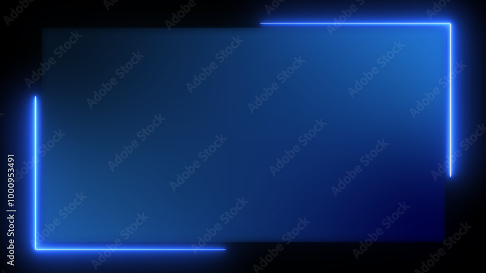 Neon glossy rectangle glowing picture frame. Abstract tunnel opening galaxy alien portal sci-fi motion graphic. Electric fluorescent tube illuminated disco and night club background. Retro display. Neon glossy rectangle glowing picture frame. Abstract tunnel opening galaxy alien portal sci-fi motion graphic. Electric fluorescent tube illuminated disco and night club background. Retro display.