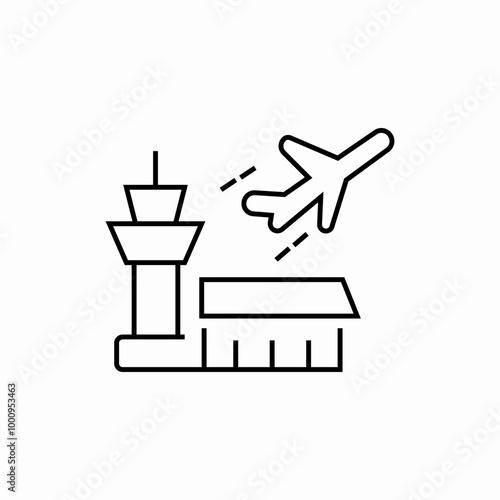 airport building icon sign vector
