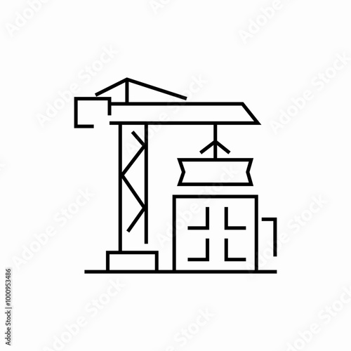 construction crane icon sign vector