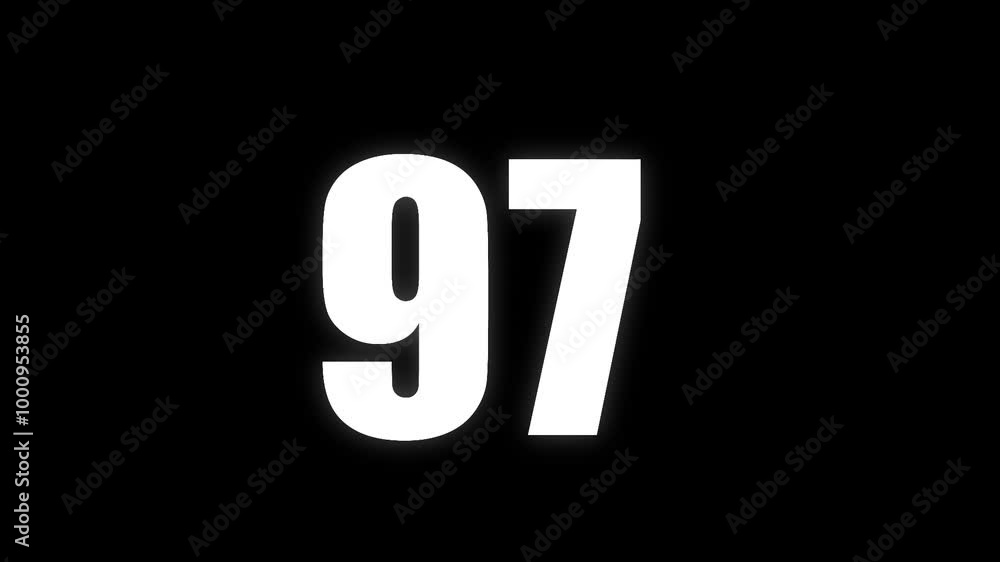 Pixel number 97 with alpha channel, numerology, number ninety seven Pixel number 97 with alpha channel, numerology, number ninety seven