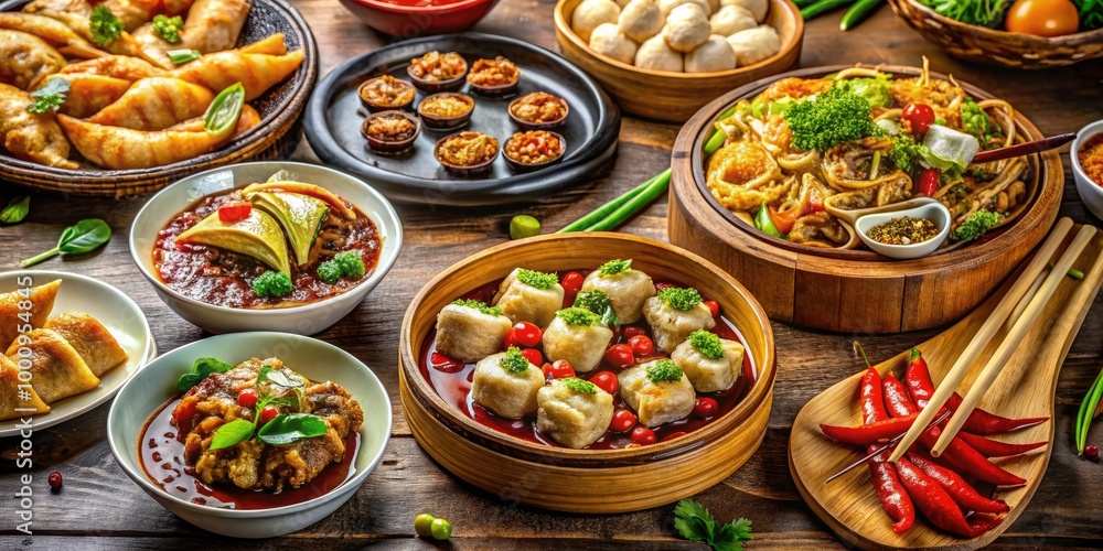 Indulge in exquisite Chinese cuisine presented in bite-sized portions, ideal for sharing and making unforgettable memories with friends and loved ones. Indulge in exquisite Chinese cuisine presented in bite-sized portions, ideal for sharing and making unforgettable memories with friends and loved ones.