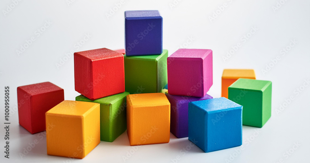 Fototapeta premium Colorful wooden toys for kids
