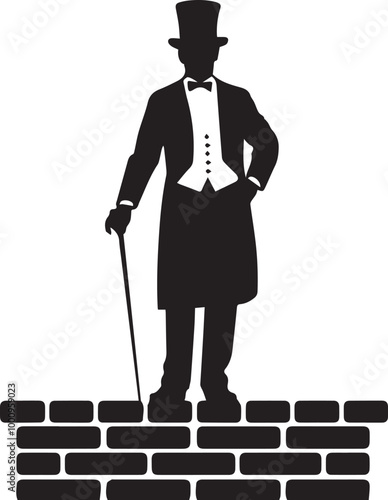 The man is wearing a hat vector Art & Illustration
