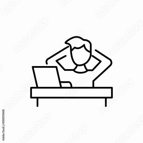 lazy work icon sign vector