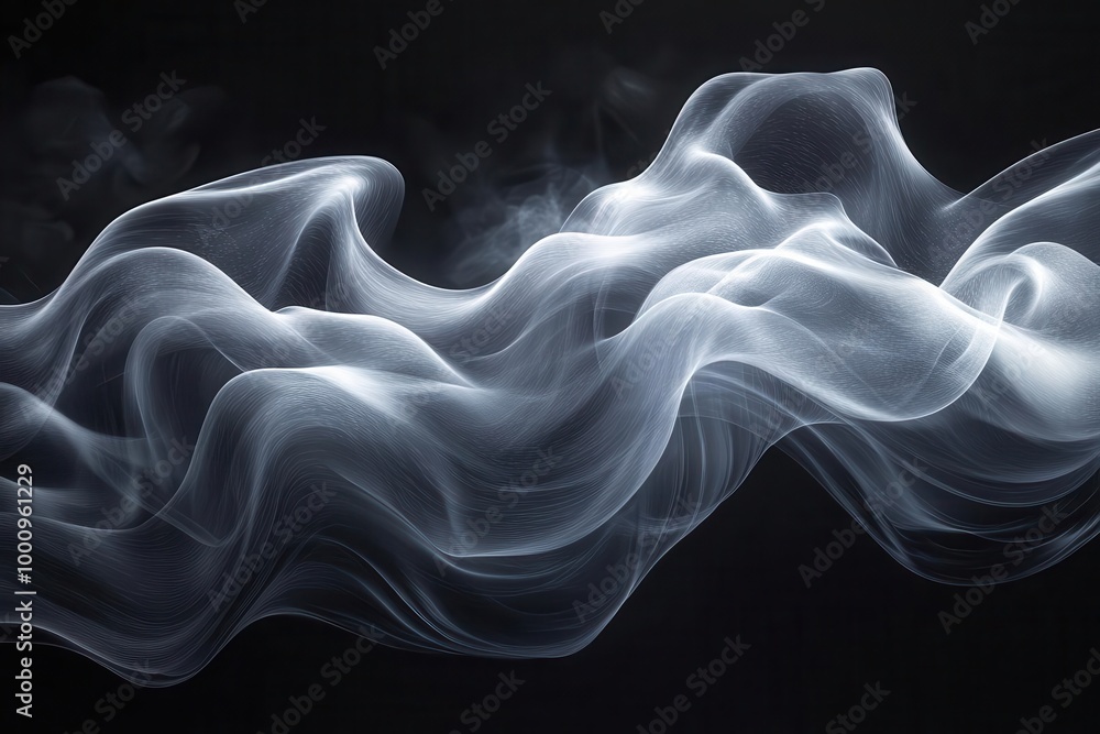 abstract representation of soft black and gray smokelike waves creating a tranquil and cloudy visual effect evoking a sense of calm and serenity in the atmosphere abstract representation of soft black and gray smokelike waves creating a tranquil and cloudy visual effect evoking a sense of calm and serenity in the atmosphere