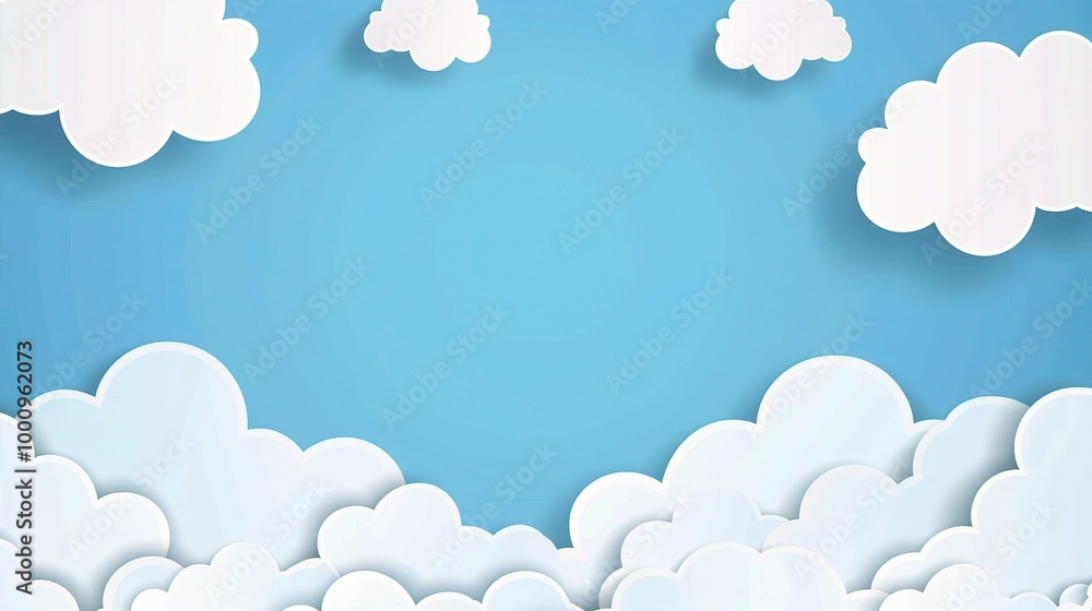 Adorable Cartoon Blue Sky and White Clouds Background: A Charming and Serene Scene. Enjoy the Whimsy Adorable Cartoon Blue Sky and White Clouds Background: A Charming and Serene Scene. Enjoy the Whimsy