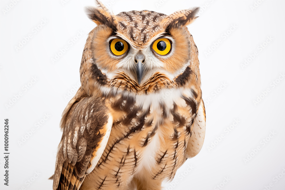 Fototapeta premium Owl over isolated white background. Animal