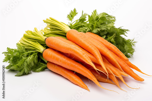 several carrots on isolated white background