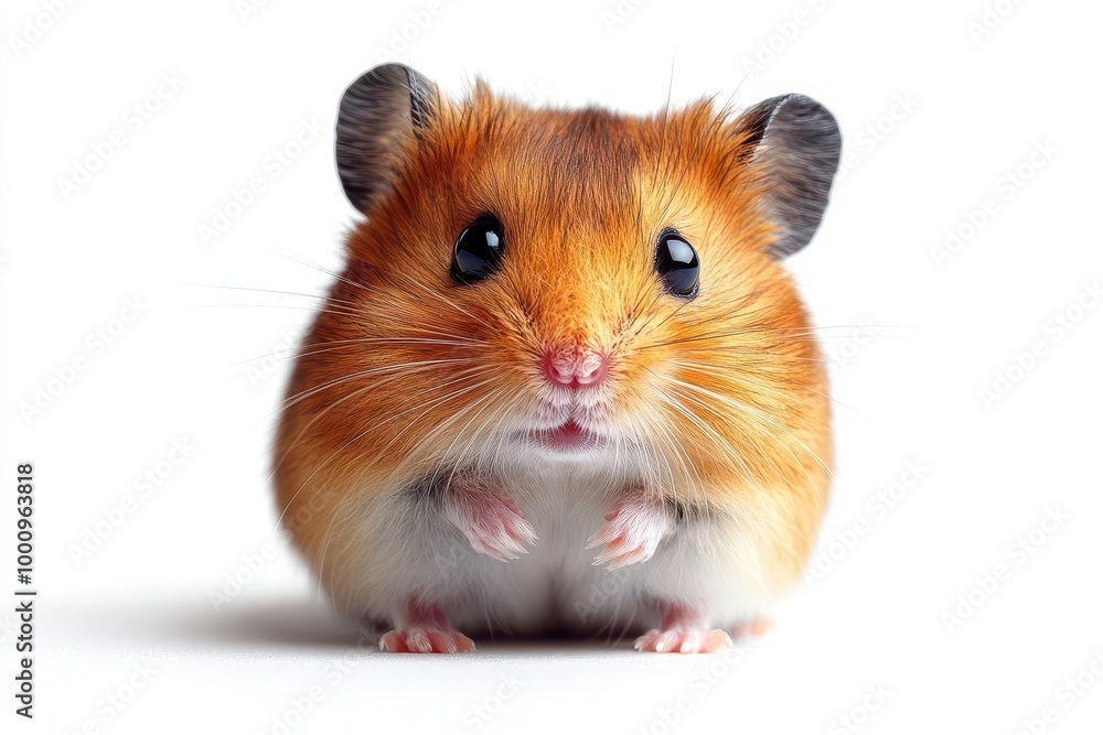 adorable hamster with soft fur and bright eyes captured in a playful pose against a pristine white background the image radiates cuteness and charm adorable hamster with soft fur and bright eyes captured in a playful pose against a pristine white background the image radiates cuteness and charm