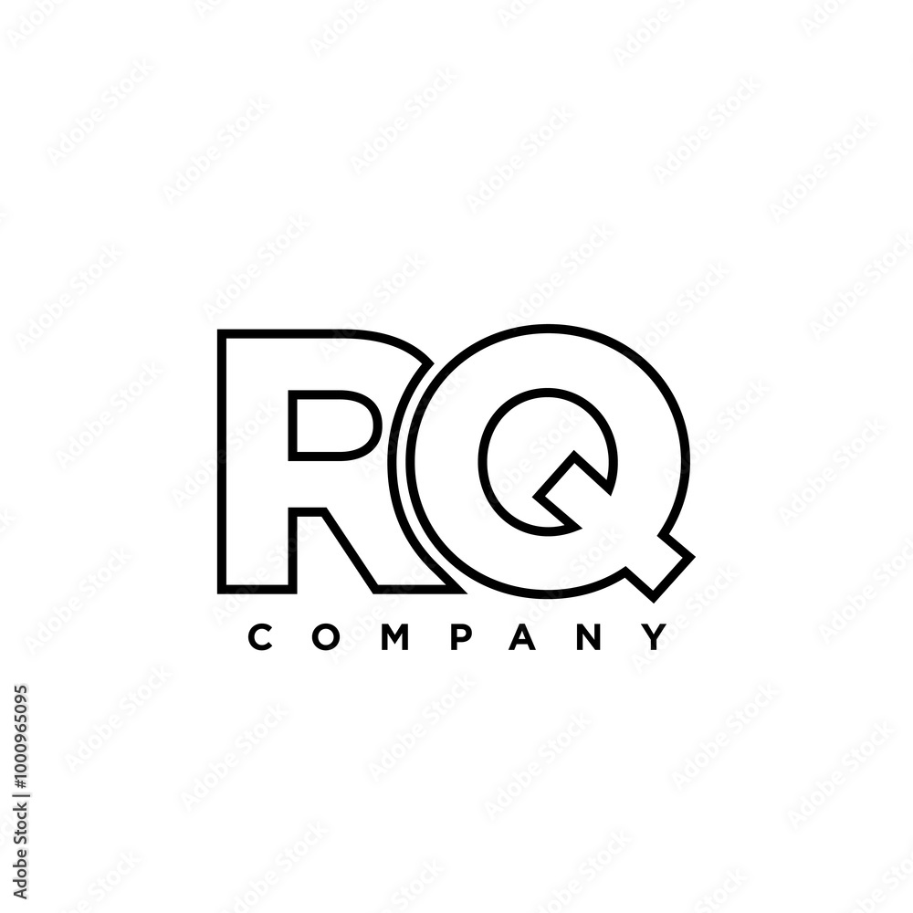 Obraz premium Letter R and Q, RQ logo design template. Minimal monogram initial based logotype.