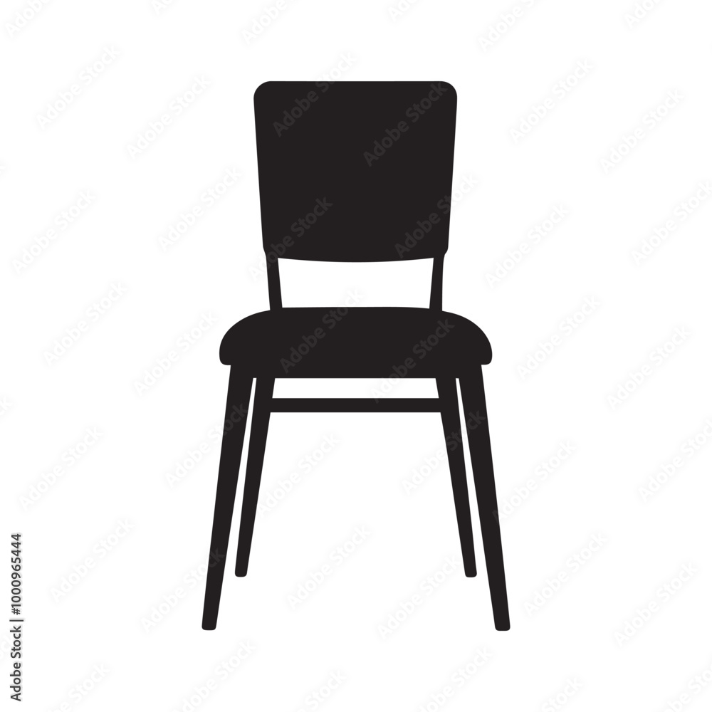 Chair silhouette vector art illustration with white background. Chair silhouette vector art illustration with white background.