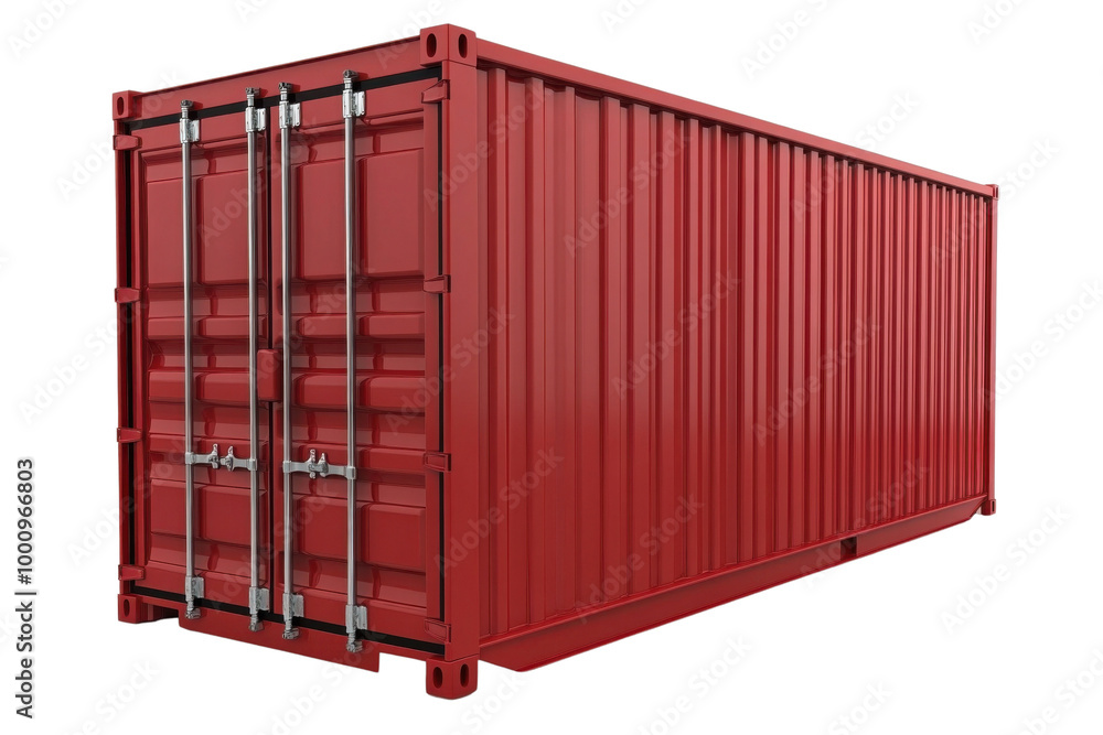 Red shipping container, isolated on white background. Red shipping container, isolated on white background.