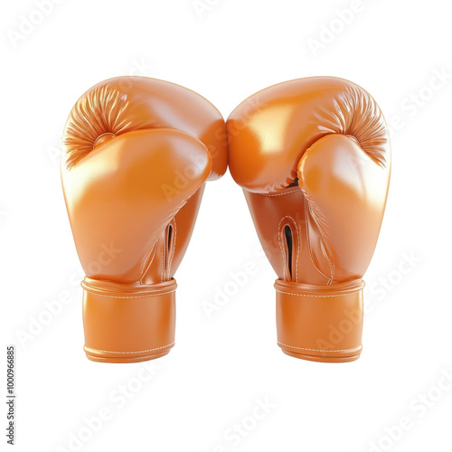 Stylish orange boxing gloves on a white isolated background.