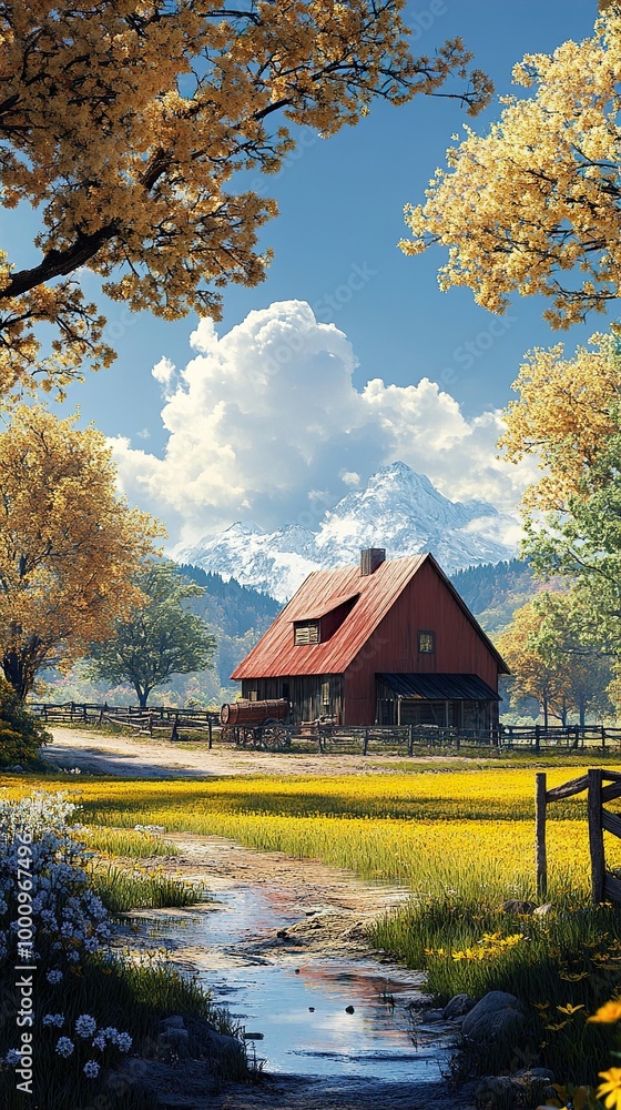 Rustic Farmhouse in a Tranquil Meadow with Mountain Views Rustic Farmhouse in a Tranquil Meadow with Mountain Views