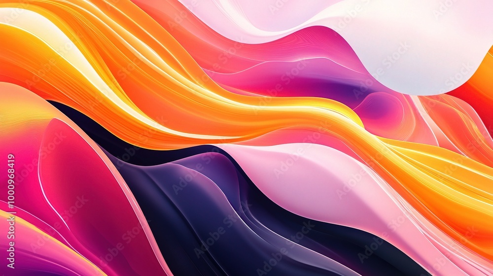 Naklejka premium Vibrant Flowing Colors in Abstract Art Design
