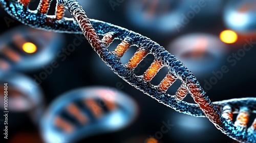 D Rendered DNA Double Helix Model