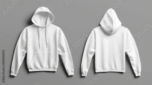 front and back white hoodie mock up 