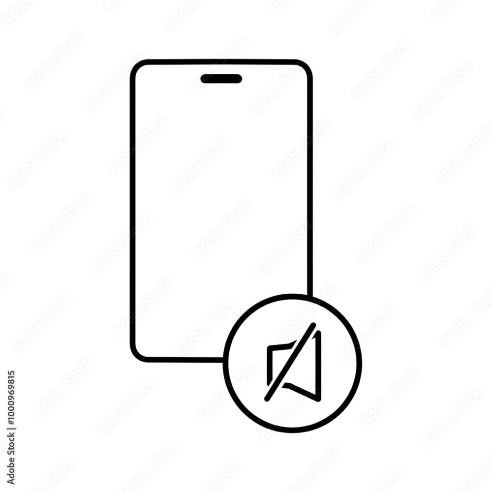 Silent mode, silence mobile phone icon, vector icon illustration, isolated on white Silent mode, silence mobile phone icon, vector icon illustration, isolated on white