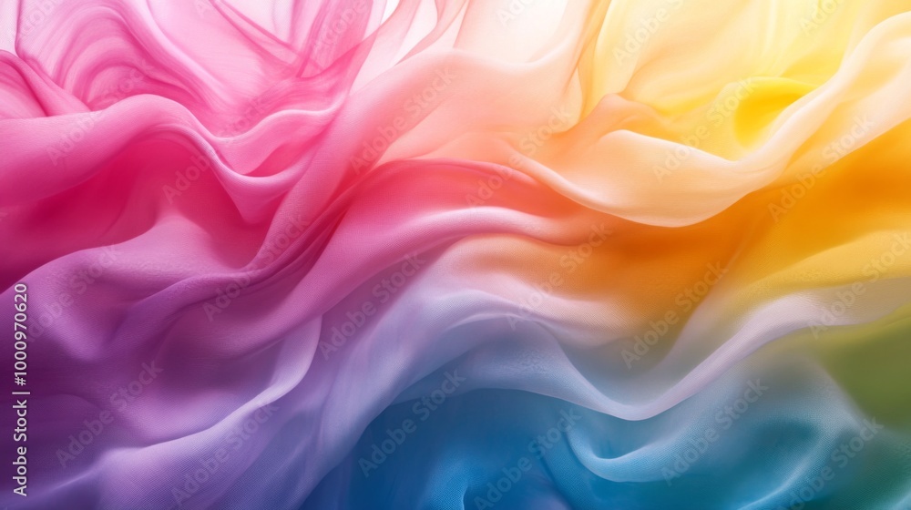 Obraz premium Abstract Rainbow Fabric Waves