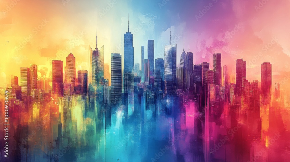 Vibrant Abstract Cityscape Vibrant Abstract Cityscape
