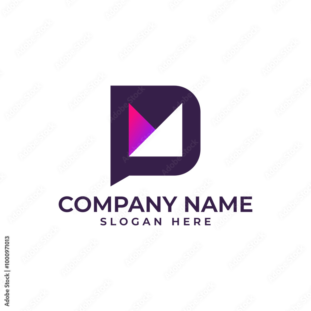 Bubble chat in shape of letter P combine with the letter M inside the bubble chat represent chatting message and mailing in modern and minimalist style Bubble chat in shape of letter P combine with the letter M inside the bubble chat represent chatting message and mailing in modern and minimalist style