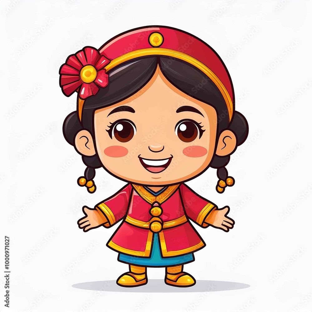 happy filipino kid wearing vector cartoon illustration happy filipino kid wearing vector cartoon illustration