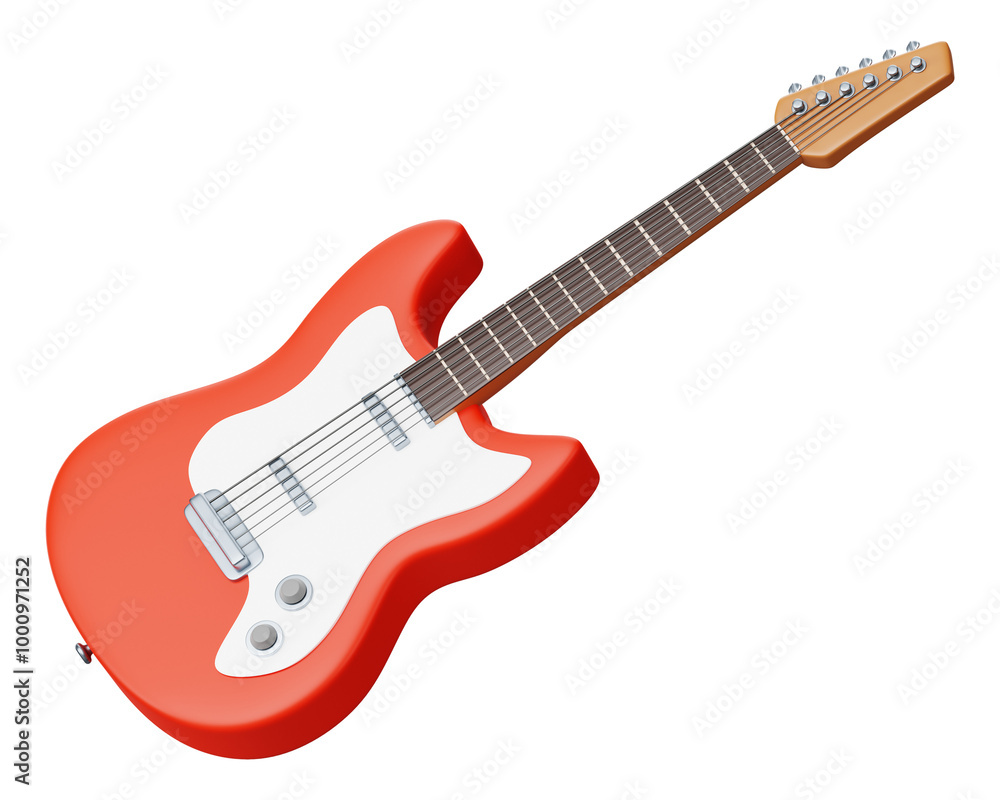 Fototapeta premium PNG 3D electric guitar, element illustration, transparent background