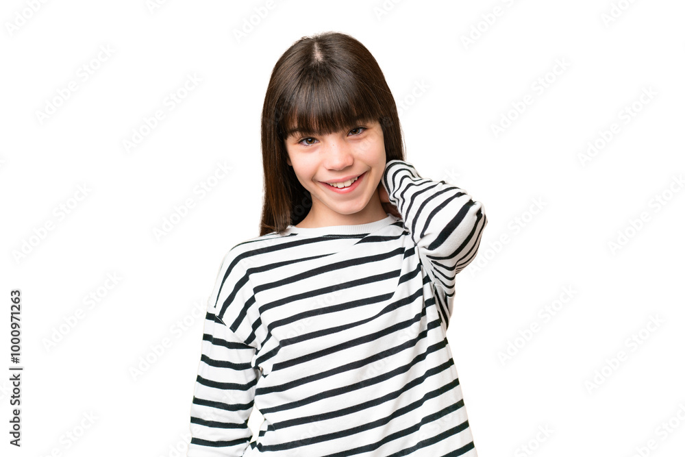 Little caucasian girl over isolated background laughing Little caucasian girl over isolated background laughing