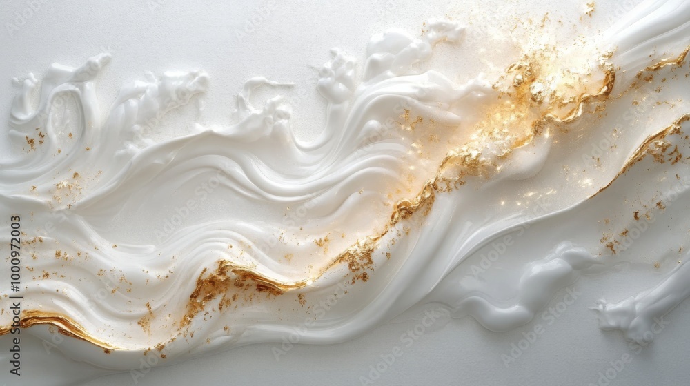 Abstract White and Gold Fluid Texture Abstract White and Gold Fluid Texture