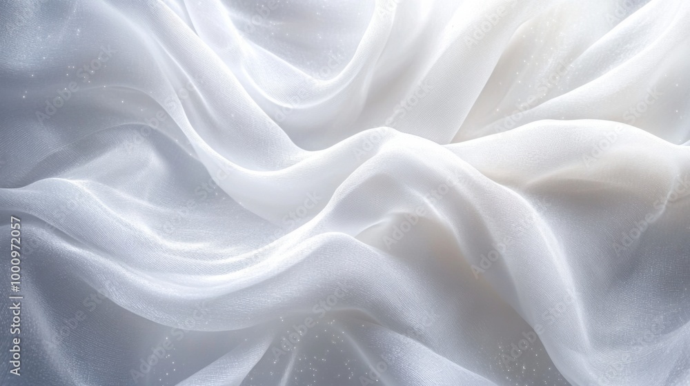 Obraz premium Abstract Flowing White Fabric Background
