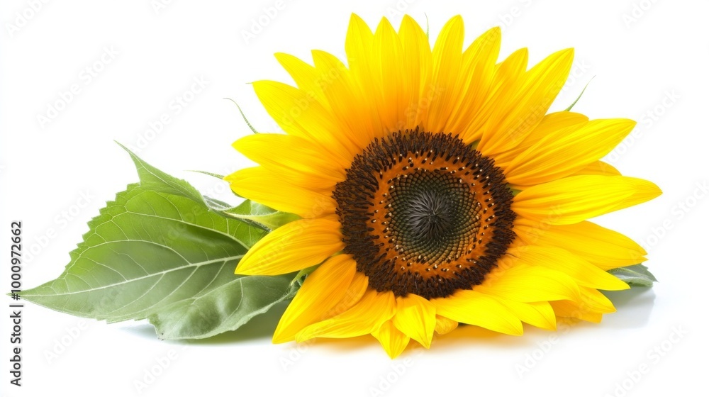 Obraz premium Sunflower on White Background