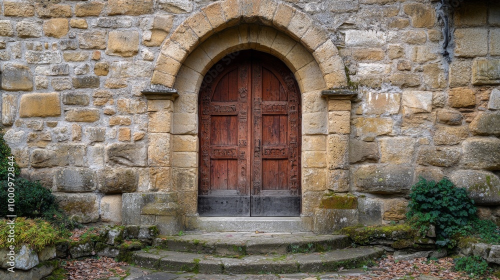 Fototapeta premium Medieval Stone Church Entrance