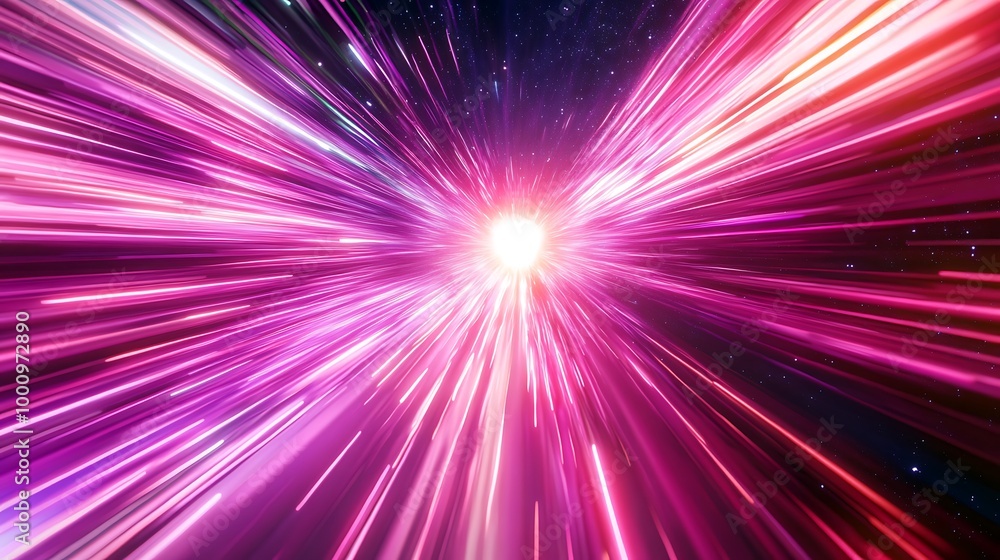 Neon speed rays abstract background. A burst of pink light energy. The movement of luminous purple rays in space. Neon speed rays abstract background. A burst of pink light energy. The movement of luminous purple rays in space.