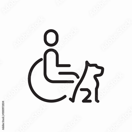 disabled pets icon sign vector