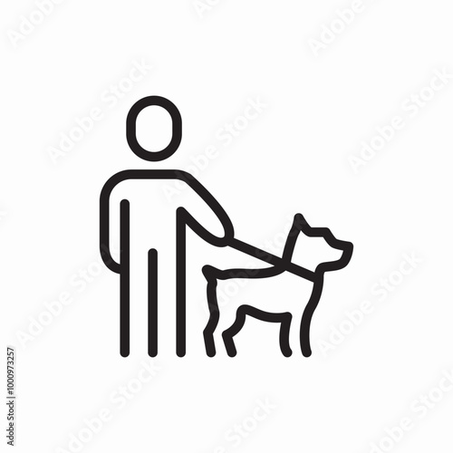human walking pet icon sign vector