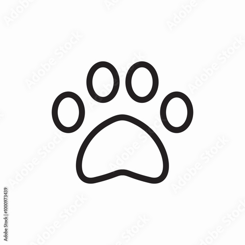 paw dog print icon sign vector