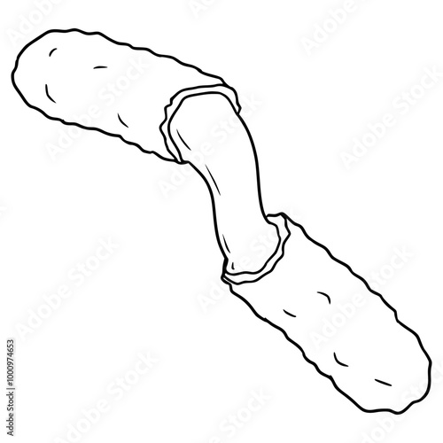 mozzarella stick illustration hand drawn outline vector