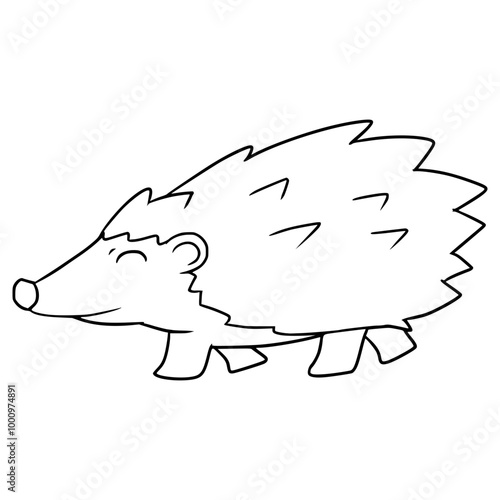 cute hedgehog illustration hand drawn outline vector