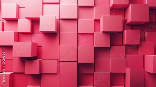 Geometric Pink Blocks Background