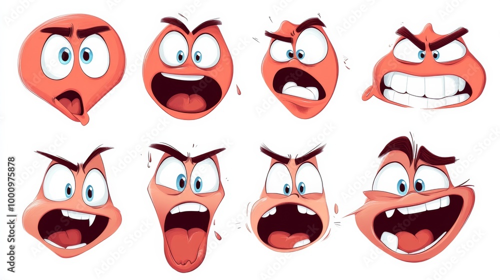 Angry cartoon face expressions Angry cartoon face expressions