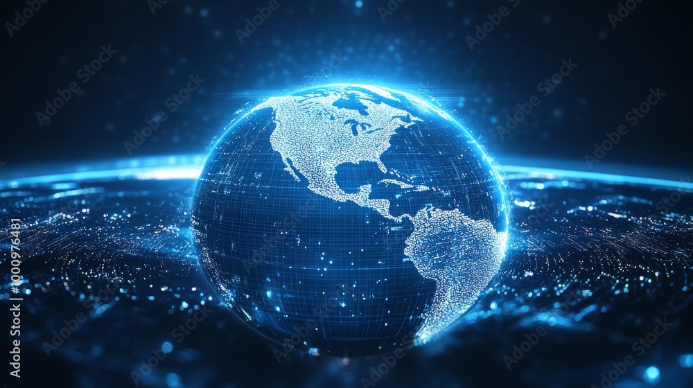 Obraz premium Digital Visualization of Earth