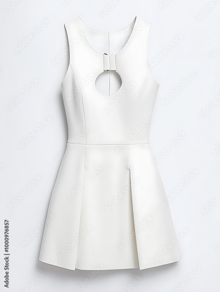 White Sleeveless Dress with Cutout Detail. White Sleeveless Dress with Cutout Detail.