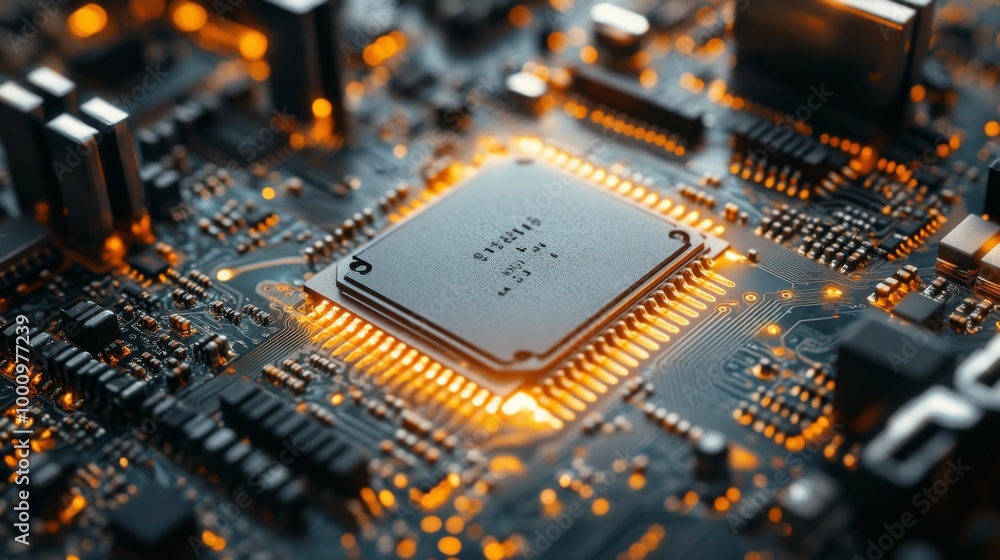 High-Performance Computer Chip Close-up High-Performance Computer Chip Close-up