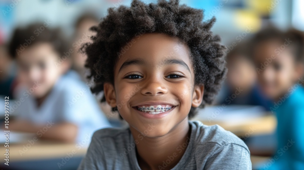Smiling Child in Classroom Smiling Child in Classroom