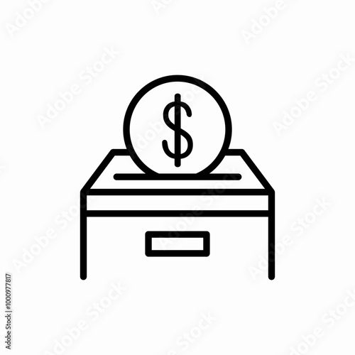 money box icon sign vector