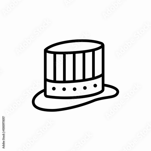 top hat icon sign vector