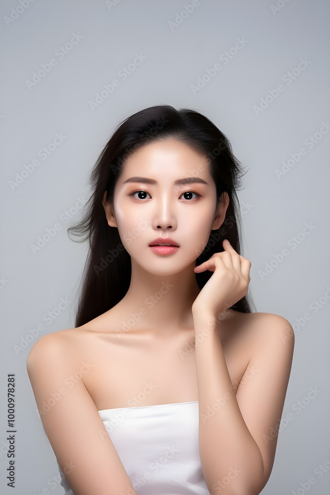 Elegant Portrait of a Young Woman with Natural Beauty. Elegant Portrait of a Young Woman with Natural Beauty.