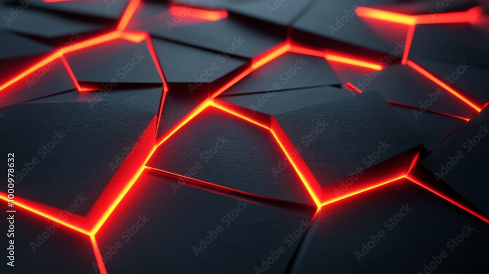 Futuristic cracked surface with red glowing lines Futuristic cracked surface with red glowing lines
