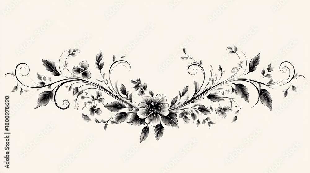 Floral Swirl Ornamental Design Floral Swirl Ornamental Design